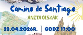 Zdjęcie przedstawia plakat, który zaprasza na Biblioteczny Klub Podróżnika 23 kwietnia 2026r. o godzinie 17:00