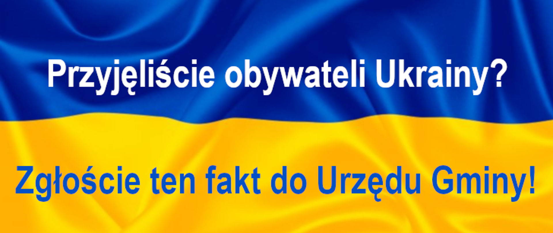Flaga Ukrainy niebiesko-żółta z napisami