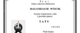 Kondolencje dla Małgorzaty Wójcik od WG