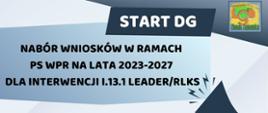 Plakat niebieski na dole loga informujący o naborze wniosków