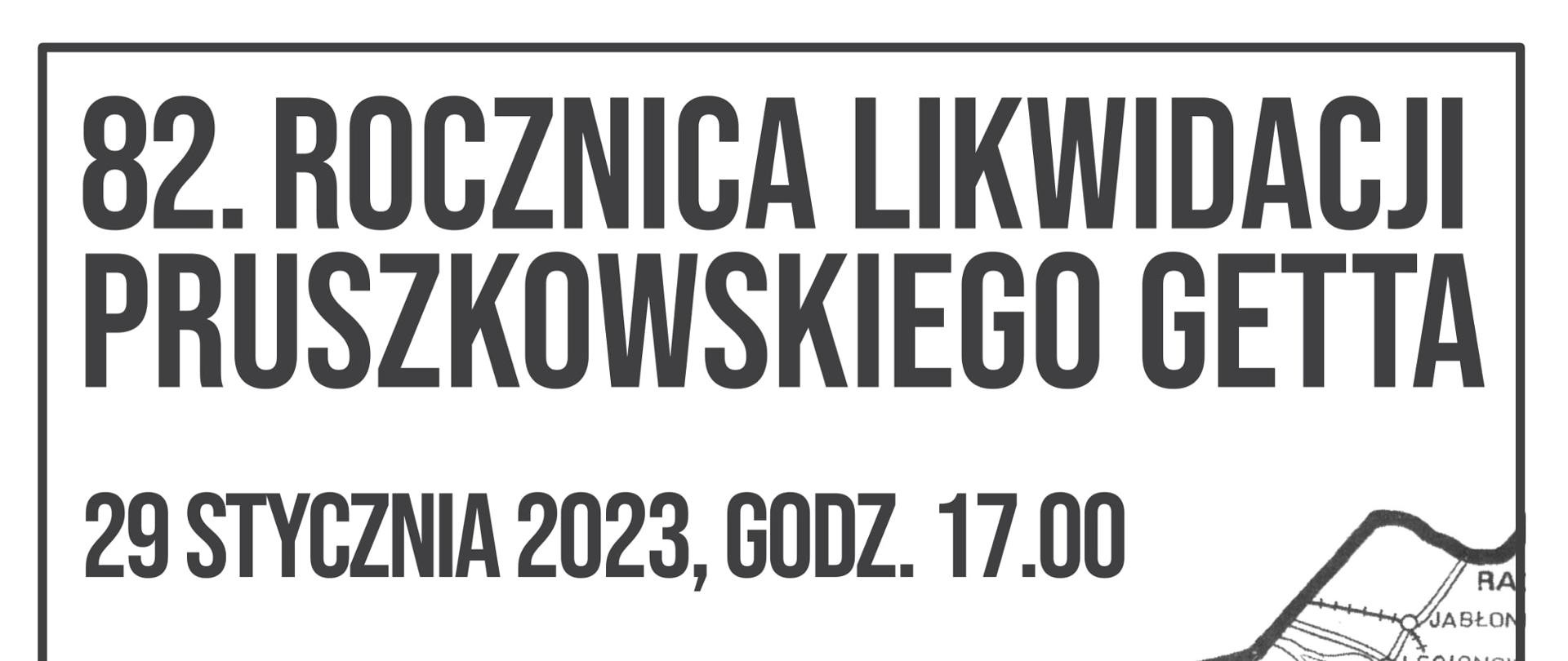 Obchody 82. rocznicy likwidacji getta pruszkowskiego - plakat