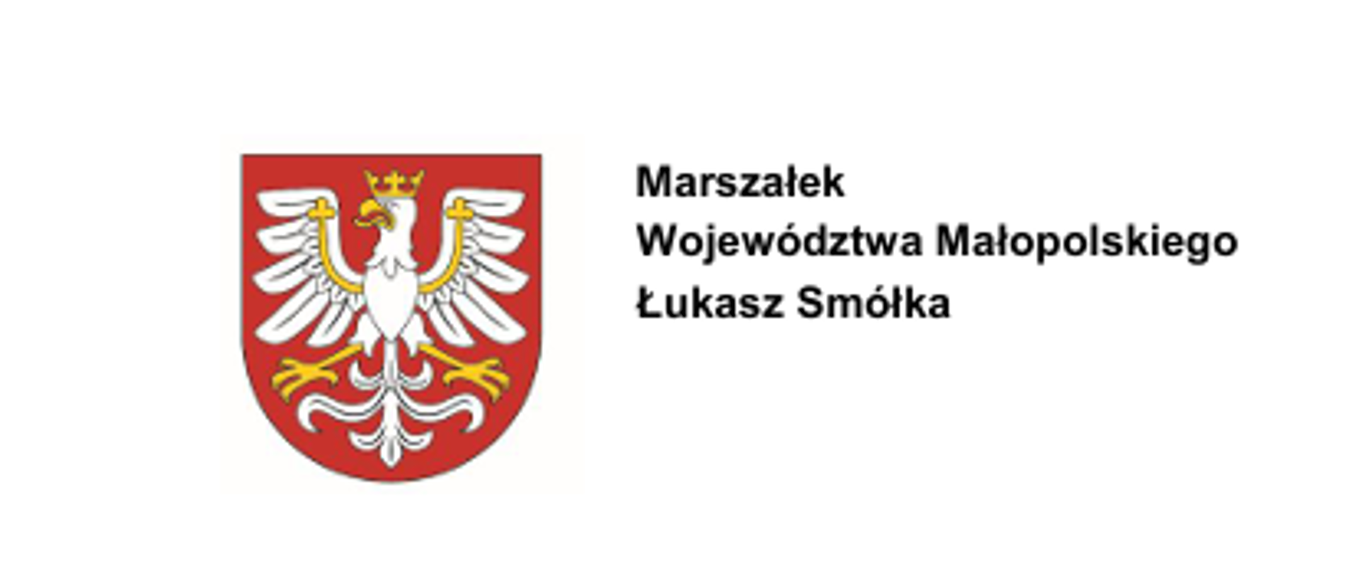 Marszałek Województwa Małopolskiego Łukasz Smółka ze swoim logo