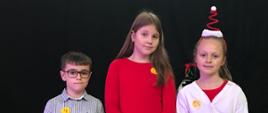 Hubert, Ola i Lidia - uczestnicy konkursu "Gwiazdkowe Harce"