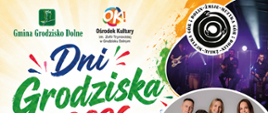 kolorowy plakat z wizerunkami różnych artystów, zaproszenie na dni grodziska 