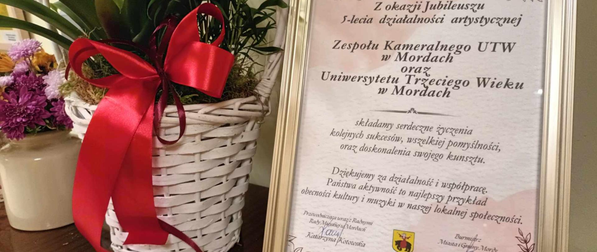 Jubileusz 5-lecia Zespołu Kameralnego i Uniwersytetu Trzeciego Wieku w Mordach