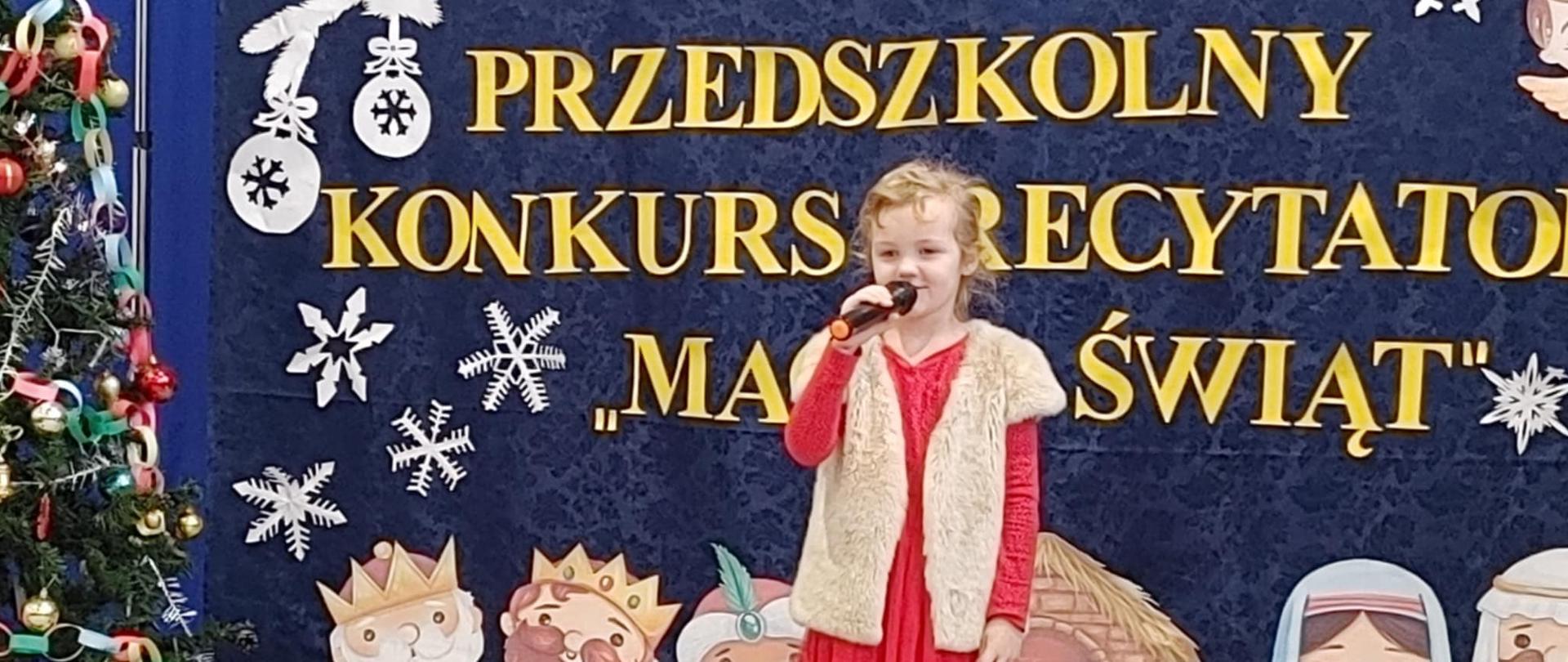 Konkurs Recytatorski ,,Magia Świąt Bożego Narodzenia” w Oddziale Przedszkolnym przy Szkole Podstawowej im. Jana Pawła II w Żarnowie
