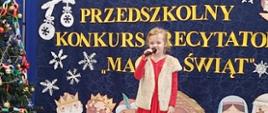 Konkurs Recytatorski ,,Magia Świąt Bożego Narodzenia” w Oddziale Przedszkolnym przy Szkole Podstawowej im. Jana Pawła II w Żarnowie