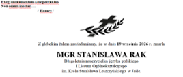 Klepsydra - śp. Stanisława Rak