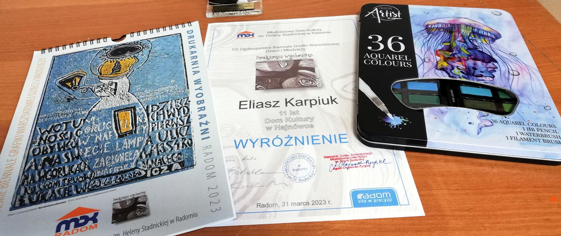 Wyróżnienie przyznane Eliaszowi