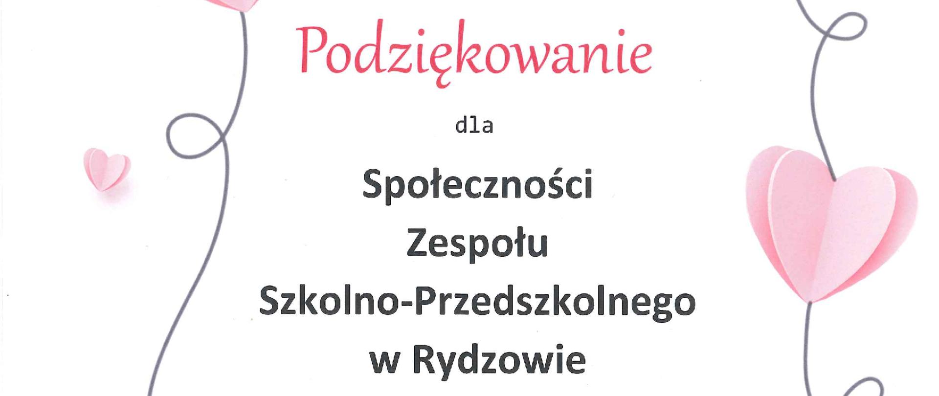 podziękowanie