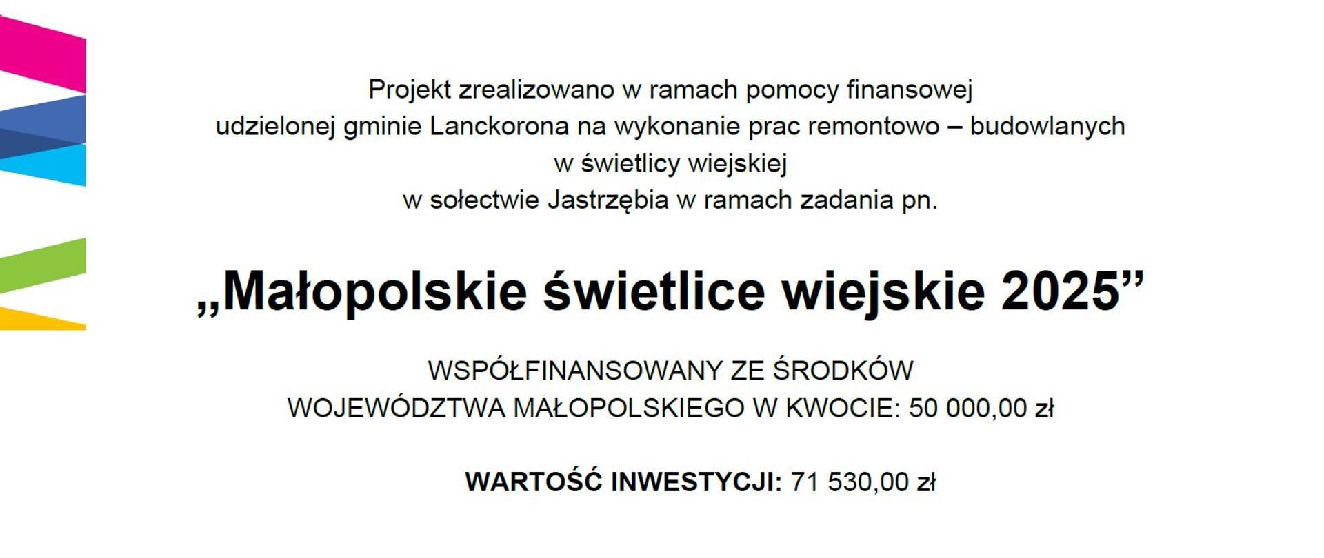 Projekt Małopolskie świetlice - Jastrzębia