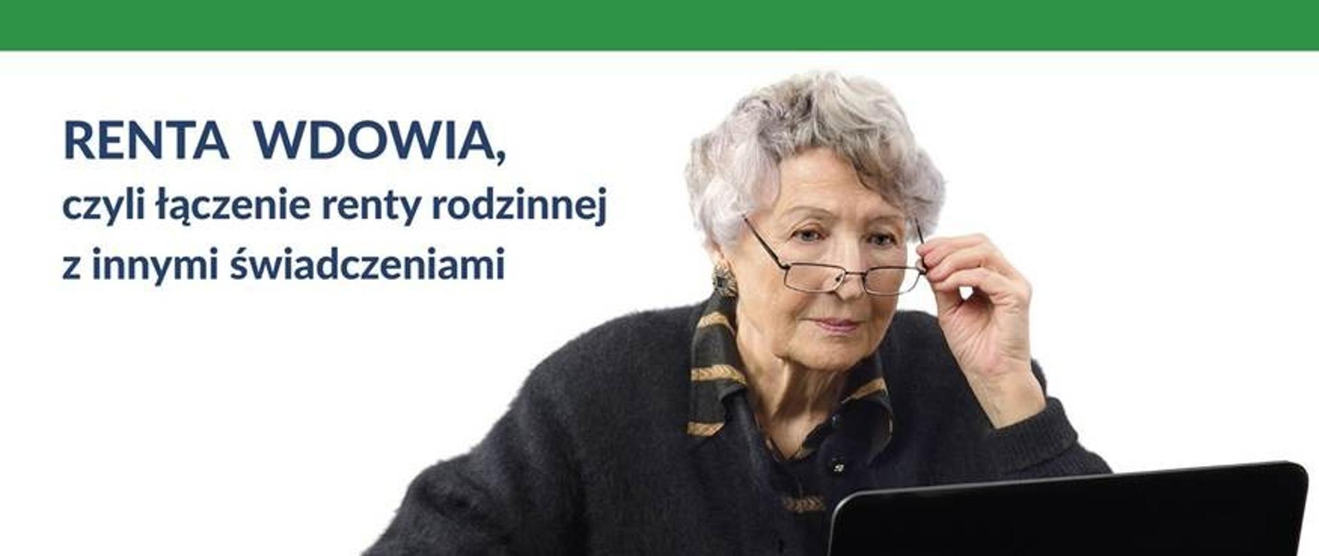 plakat informujący o możliwości skorzystania z renty wdowiej
