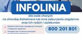 Infolinia dla osób chorych na chorobę Alzheimera lub inne zaburzenia otępienne oraz ich rodzin i opiekunów 800 201 801