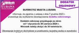 ogłoszenie o dodatku osłonowym - białe tło z kolorowymi elementami