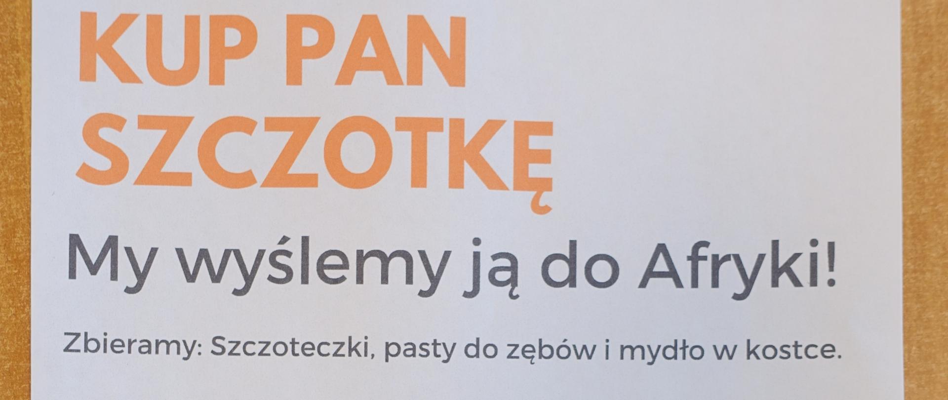 Plakat informujący o przeprowadzanej akcji
