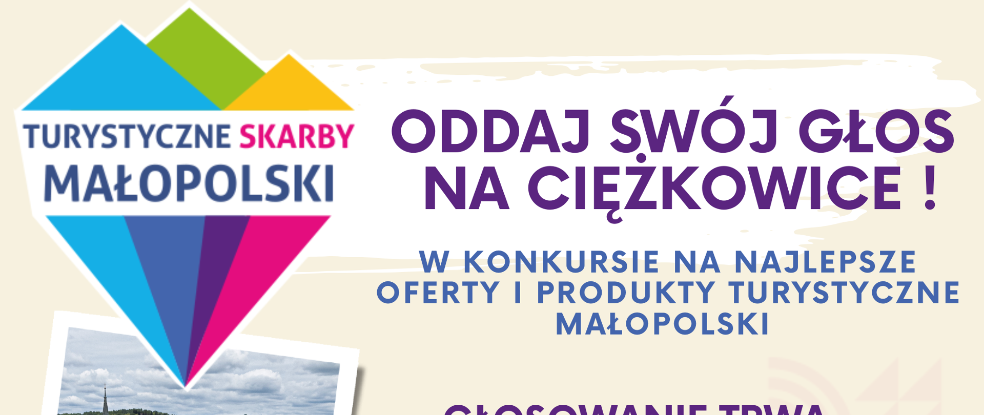 Plakat informacyjny o Turystycznych Skarbach Małopolski