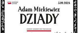 Baner Narodowego Czytania 2026 z informacją o „Dziadach” Adama Mickiewicza