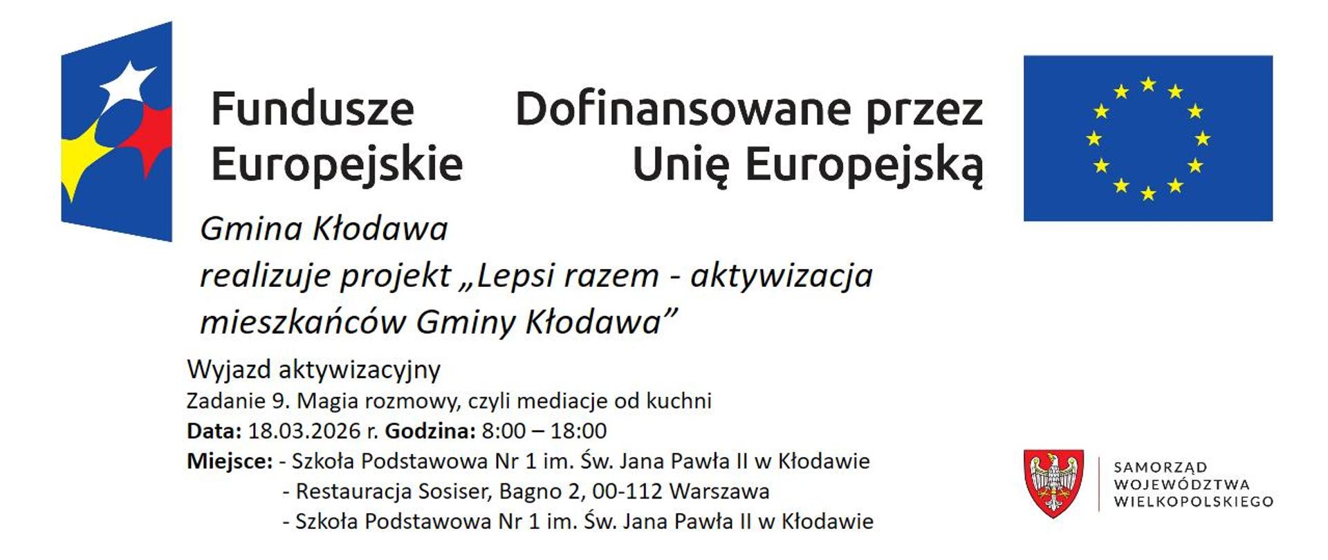 Zadanie: Magia rozmowy, czyli mediacje od kuchni – Wyjazd aktywizacyjny do Warszawy