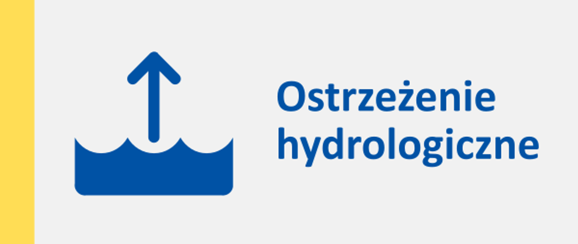 LOGO z napisem Ostrzeżenie hydrologiczne, z lewej strony napisu ikona 