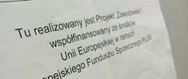 Tu realizowany jest Projekt "Zawodowiec" współfinansowany ze środków Unii Europejskiej w ramach Europejskiego Funduszu Społecznego