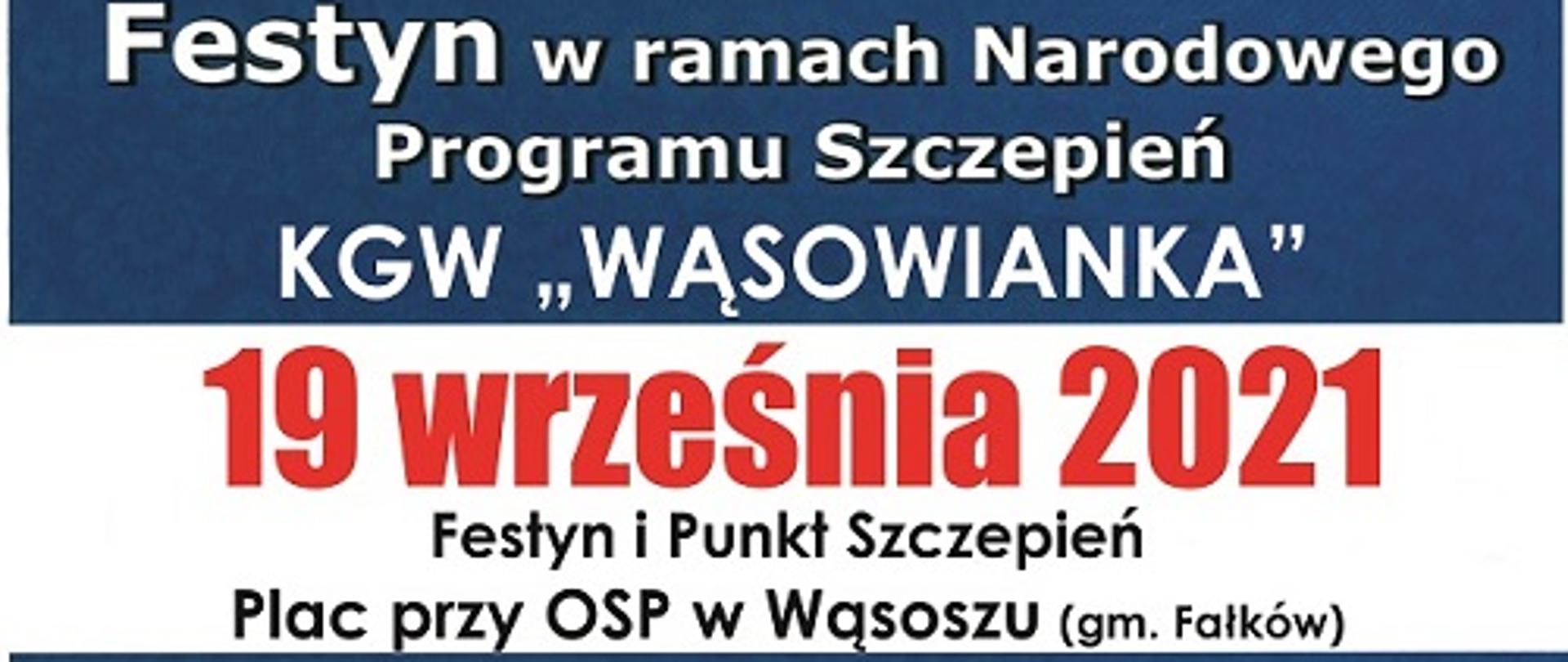 Plakat "Szczepimy się z KGW Wąsowianka"
