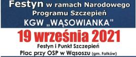 Plakat "Szczepimy się z KGW Wąsowianka"