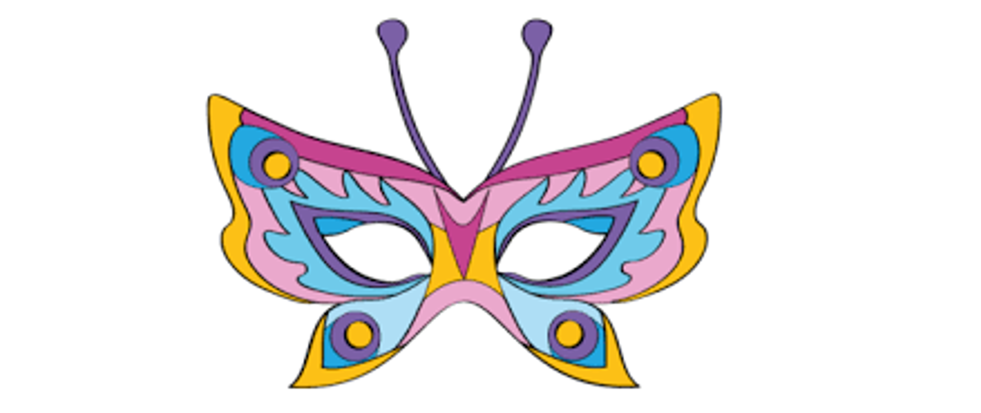 Kolorowa maska karnawałowa w kształcie motyla