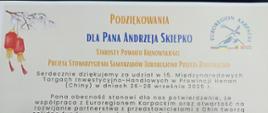 Podziękowania dla Starosty od Prezesa Zarządu Euroregionu Karpaty