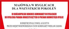Grafika przedstawia plakat informacyjny dotyczący wydarzenia "Majówka w Ryglicach dla wszystkich pokoleń"