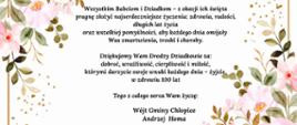 Życzenia Wójta Gminy Chłopice z okazji dnia Babci i Dziadka