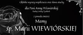 Kondolencje śp. Maria Wiewiórska