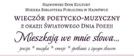 Na tle grafiki kwiatów, książki i filiżanki kawy, umieszczono informacje o wydarzeniu, zawarte w artykule.