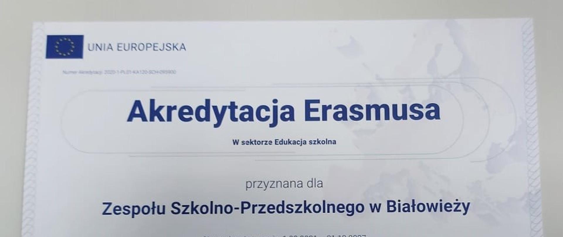 Akredytacja Erasmusa w sektorze Edukacja szkolna - dokument 