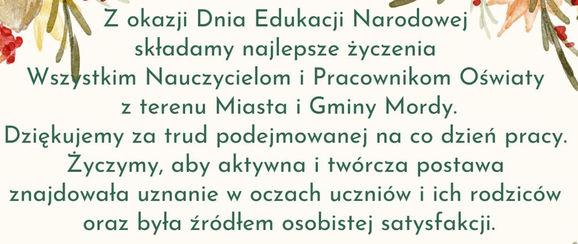 Życzenia z okazji Dnia Edukacji Narodowej