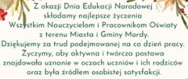 Życzenia z okazji Dnia Edukacji Narodowej