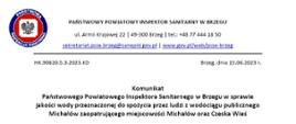 !!!UWAGA!!! WAŻNY KOMUNIKAT DLA MIESZKAŃCÓW MICHAŁOWA I CZESKIEJ WSI - WODA JEST PRZYDATNA DO SPOŻYCIA