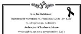 kondolencje dla Andrzeja Chuchnowskiego
