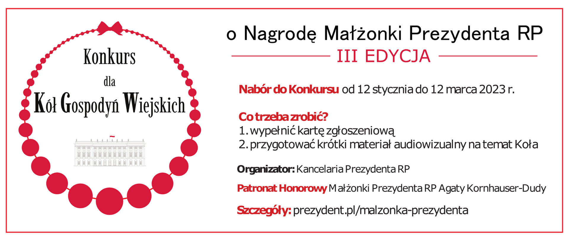 Grafika przedstawia informację o III edycji konkursu dla Kół Gospodyń Wiejskich. Treść grafiki w artykule.