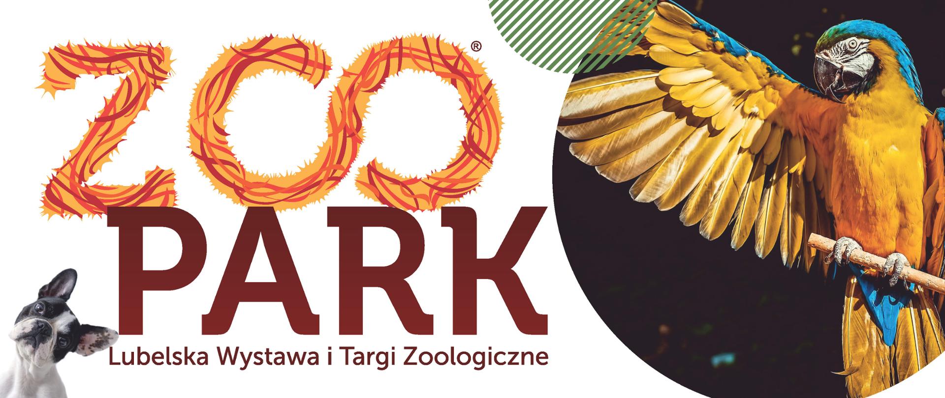 Na plakacie zachęcają oraz Zapraszają do udziału w Lubelskiej Wystawie i Targach Zoologicznych ZOOPARK, które odbędą się w dniach 7-8 października 2023 roku.