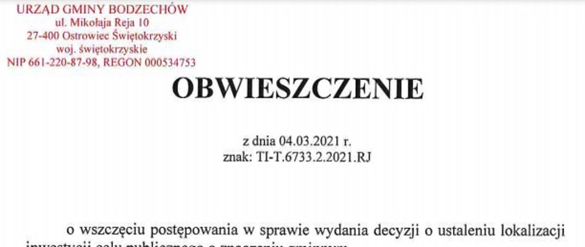 Obwieszczenie TI-T.6733.2.2021.RJ