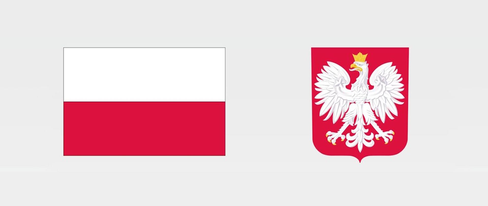 flaga i godło Polski