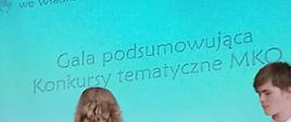 Milena podczas uroczystej gali podsumowującej konkursy tematyczne MKO w Warszawie. 