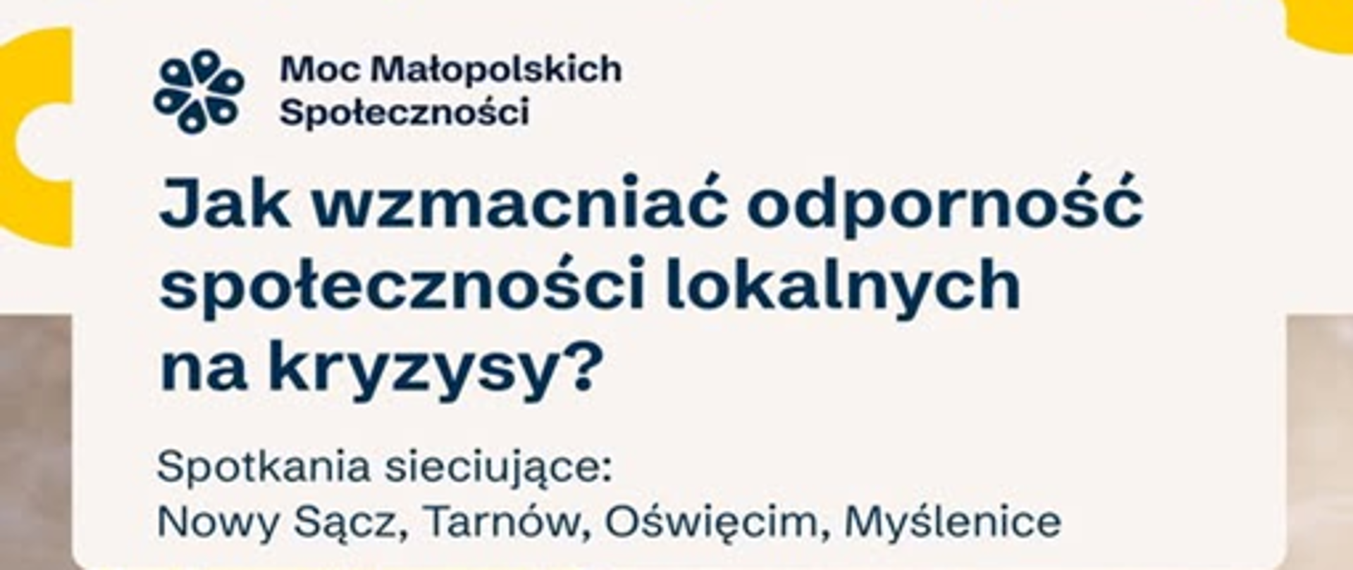 Moc Małopolskich Społeczności- spotkania sieciujące : jak wzmacniać odporność społeczności lokalnych na kryzysy, poniże niezbędny asortyment w razie sytuacji niebezpiecznych m.in.: apteczka, zapas wody, latarka, śpiwór, termos, sznurek, żywność w puszcze
