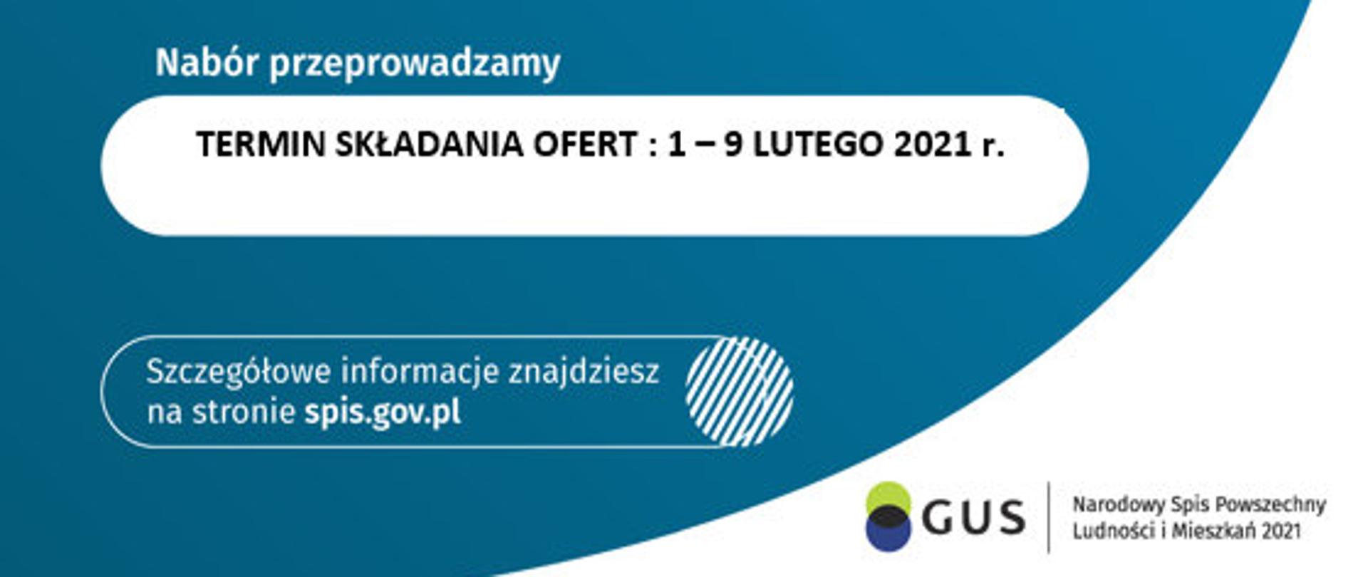 Plakat informujący o trwającym naborze na kandydata rachmistrza spisowego 