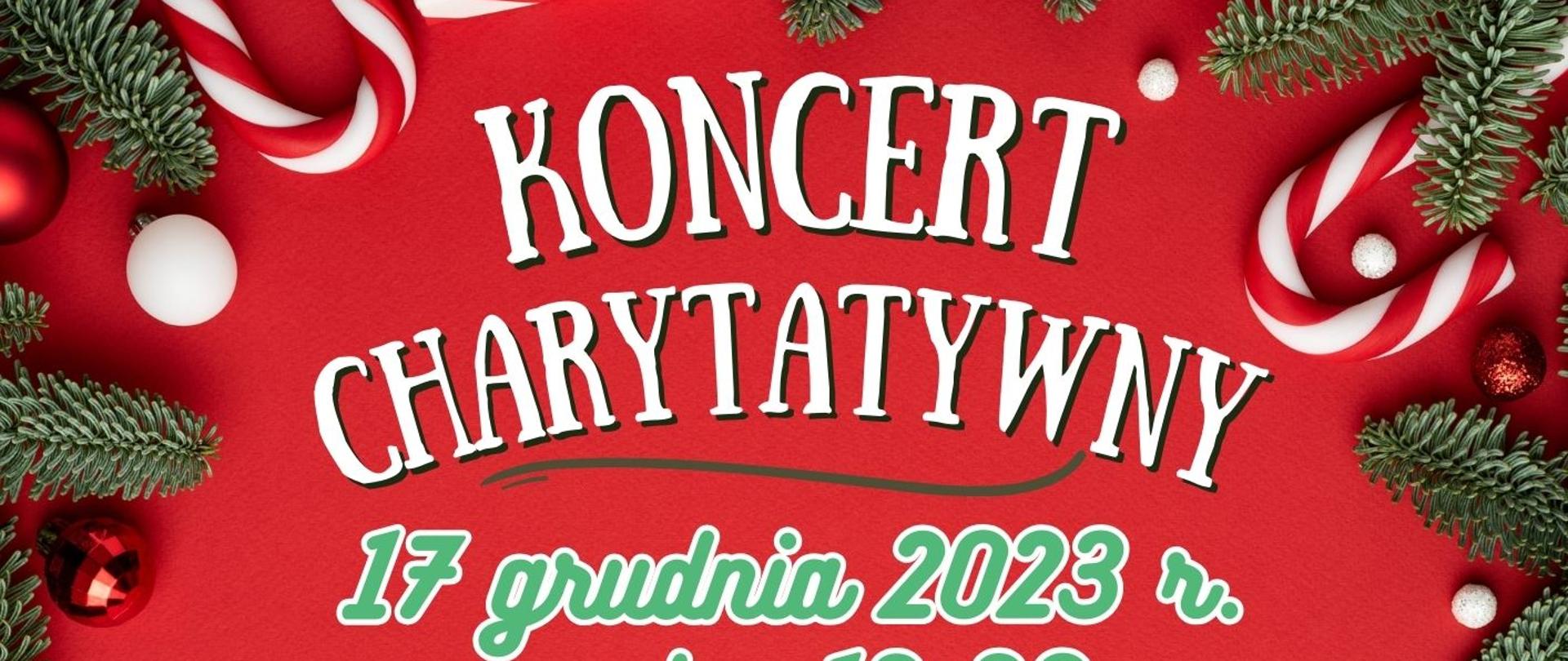 Zaproszenie na koncert charytatywny który odbędzie się 17 grudnia 2023 roku o godzinie 13:30 w Szkole Podstawowej im. Kazimierza Górskiego w Wierzbicy.