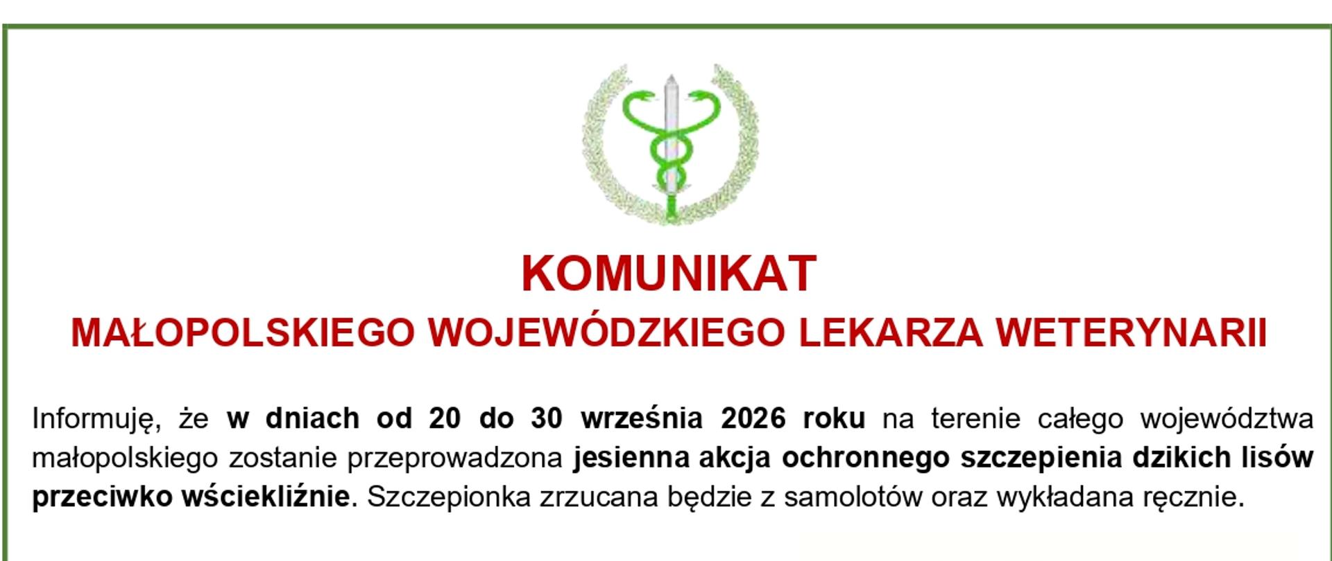 Jesienna akcja szczepienia lisów