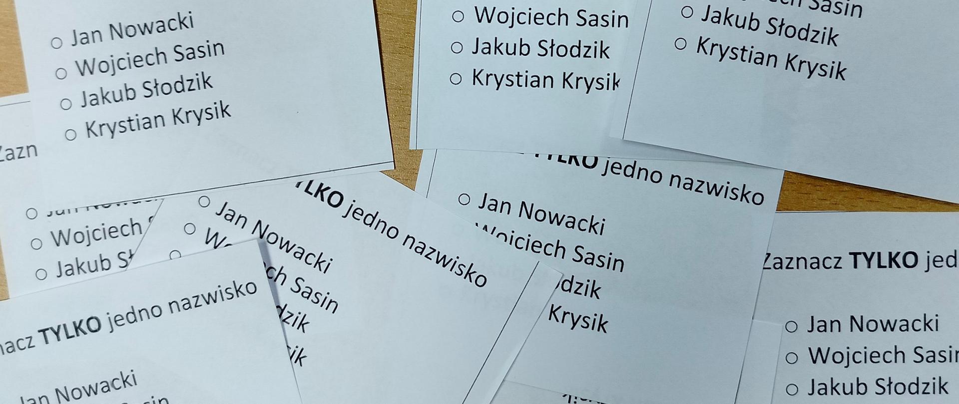 Karty do głosowania