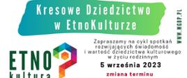 kolorowy napis kresowe dziedzictwo w etnokulturze na białym tle