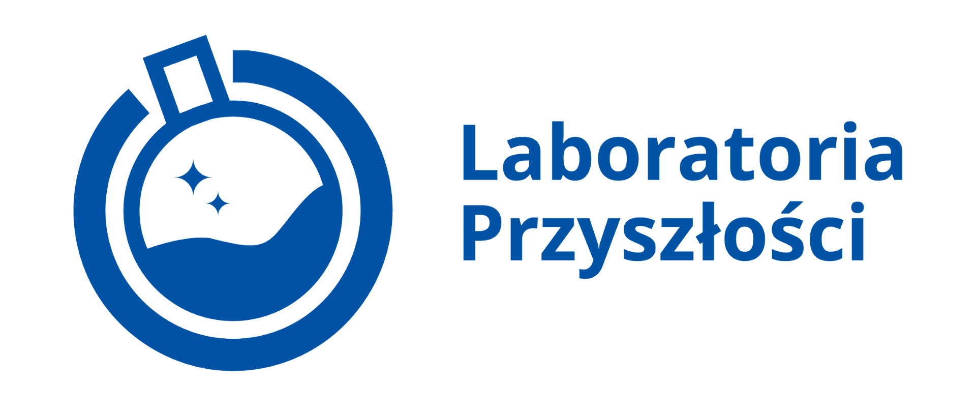 Logo programu, napis kolorze niebieskim