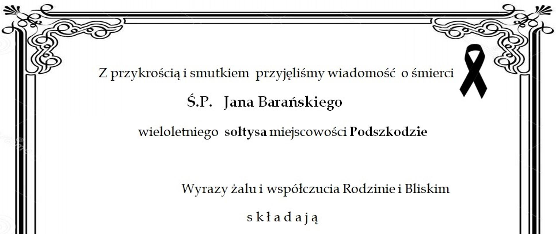Kondolencje od Radnych i Wójta